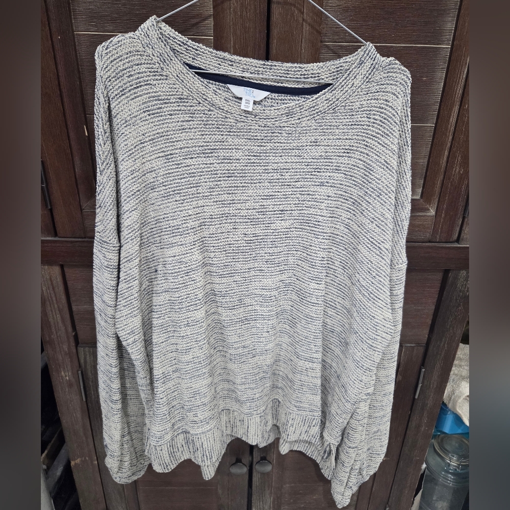 Time and Tru Women's Plus Size Gray Pullover Sweater Size 2X